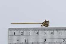 Load image into Gallery viewer, 14K Victorian Sparrow Heart Diamond Peace Love Stick Pin Yellow Gold