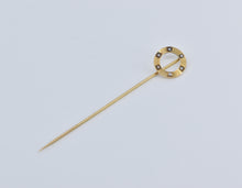 Load image into Gallery viewer, 14K Art Deco Seed Pearl Circle Round Stick Pin Yellow Gold