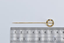 Load image into Gallery viewer, 14K Art Deco Seed Pearl Circle Round Stick Pin Yellow Gold