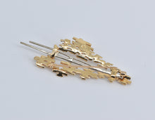 Load image into Gallery viewer, 14K Two Tone Natural Diamond TCJI Abstract Textured Pin/Brooch Yellow Gold