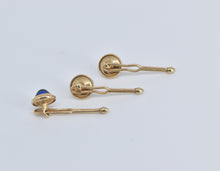 Load image into Gallery viewer, Gold Plated Krementz Vintage Syn. Sapphire Cabochon Button Covers
