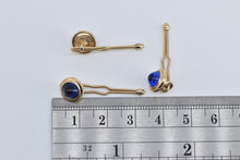Load image into Gallery viewer, Gold Plated Krementz Vintage Syn. Sapphire Cabochon Button Covers