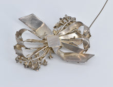 Load image into Gallery viewer, Sterling Silver 1940's Hobe Floral Bow Oversized Statement Pin/Brooch