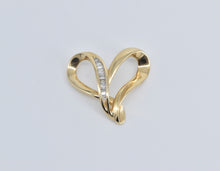 Load image into Gallery viewer, 14K 0.50 Ctw Baguette Natural Diamond Heart Slide Pendant Yellow Gold