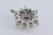Load image into Gallery viewer, 14K 0.40 Ctw Diamond Flower Snow Flake Cluster Pendant White Gold