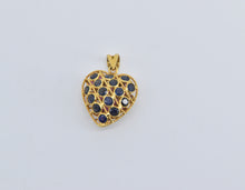 Load image into Gallery viewer, 18K 1.00 Ctw Reversible Ruby Sapphire Puffy Heart Charm/Pendant Yellow Gold