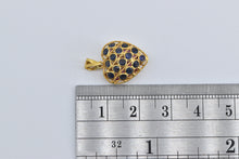 Load image into Gallery viewer, 18K 1.00 Ctw Reversible Ruby Sapphire Puffy Heart Charm/Pendant Yellow Gold