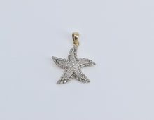Load image into Gallery viewer, 10K Pave Diamond Sea Star Fish Beach Pendant White Gold
