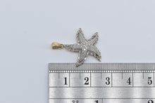 Load image into Gallery viewer, 10K Pave Diamond Sea Star Fish Beach Pendant White Gold