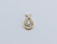 Load image into Gallery viewer, 10K 0.20 Ct Diamond Two Tone Loop Love Symbol Pendant Yellow Gold