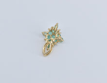 Load image into Gallery viewer, 14K 1.12 Ctw Natural Emerald Diamond Accent Cluster Pendant Yellow Gold