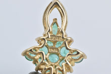 Load image into Gallery viewer, 14K 1.12 Ctw Natural Emerald Diamond Accent Cluster Pendant Yellow Gold