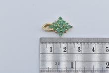 Load image into Gallery viewer, 14K 1.12 Ctw Natural Emerald Diamond Accent Cluster Pendant Yellow Gold