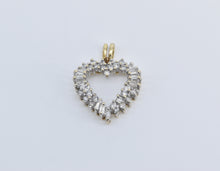 Load image into Gallery viewer, 10K 1.00 Ctw Natural Diamond Encrusted Heart Love Pendant Yellow Gold
