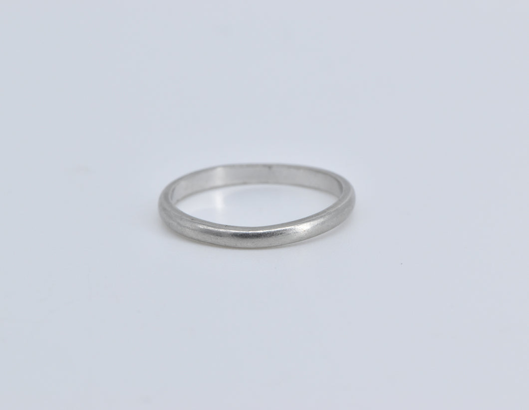 Platinum 2.1mm Rounded Classic Vintage Wedding Band Ring