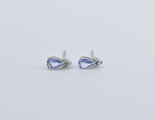Load image into Gallery viewer, 10K Pear Tanzanite Diamond Accent Stud Earrings White Gold