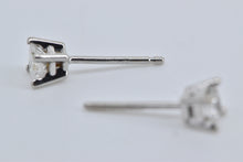 Load image into Gallery viewer, 14K 0.14 Ctw Princess Cut Diamond Solitaire Stud Earrings White Gold