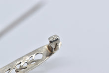 Load image into Gallery viewer, 10K Art Deco Filigree Amethyst Ornate Bar Pin/Brooch White Gold