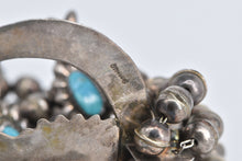 Load image into Gallery viewer, Sterling Silver Native American Turquoise Squash Blossom Necklace