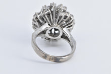 Load image into Gallery viewer, 18K 1940's 8mm Natural Diamond 1.25 Ctw Cluster Ring White Gold