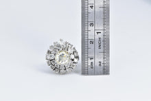 Load image into Gallery viewer, 18K 1940's 8mm Natural Diamond 1.25 Ctw Cluster Ring White Gold
