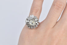 Load image into Gallery viewer, 18K 1940's 8mm Natural Diamond 1.25 Ctw Cluster Ring White Gold