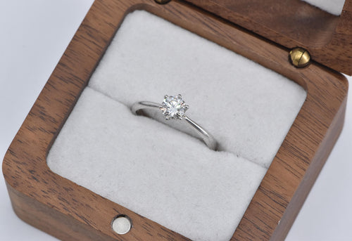 Platinum 0.40 Ct Natural Diamond Solitaire Engagement Ring