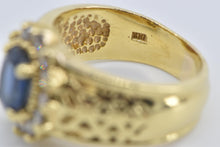 Load image into Gallery viewer, 18K 2.10 Ctw Oval Natural Sapphire Diamond Ring Yellow Gold