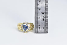 Load image into Gallery viewer, 18K 2.10 Ctw Oval Natural Sapphire Diamond Ring Yellow Gold