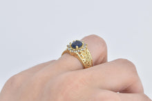 Load image into Gallery viewer, 18K 2.10 Ctw Oval Natural Sapphire Diamond Ring Yellow Gold