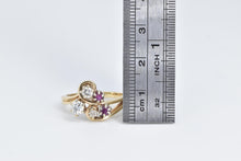 Load image into Gallery viewer, 14K 0.71 Ctw Natural Diamond Ruby Swirl Statement Ring Yellow Gold