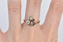 Load image into Gallery viewer, 14K 0.71 Ctw Natural Diamond Ruby Swirl Statement Ring Yellow Gold