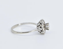 Load image into Gallery viewer, 18K 0.65 Ctw Natural Diamond Flower Engagement Ring White Gold