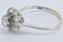 Load image into Gallery viewer, 18K 0.65 Ctw Natural Diamond Flower Engagement Ring White Gold