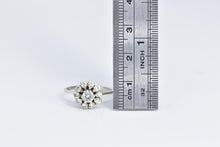 Load image into Gallery viewer, 18K 0.65 Ctw Natural Diamond Flower Engagement Ring White Gold