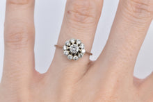 Load image into Gallery viewer, 18K 0.65 Ctw Natural Diamond Flower Engagement Ring White Gold