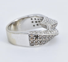 Load image into Gallery viewer, 18K 2.50 Ctw Brown &amp; White Natural Diamond Twist Ring White Gold