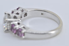 Load image into Gallery viewer, 18K 2.20 Ctw Natural Diamond Sapphire Engagement Ring White Gold