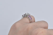 Load image into Gallery viewer, 18K 2.20 Ctw Natural Diamond Sapphire Engagement Ring White Gold
