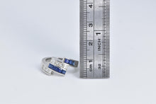 Load image into Gallery viewer, 14K 1.21 Ctw Natural Diamond Sapphire Slanted Band Ring White Gold