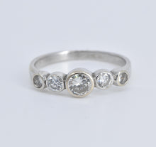 Load image into Gallery viewer, 14K 0.64 Ctw Five Stone Natural Diamond Engagement Ring White Gold