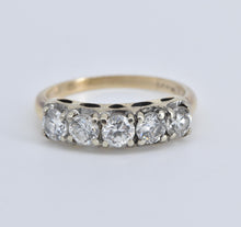 Load image into Gallery viewer, 14K 1.00 Ctw Five Stone Natural Diamond Band Ring Yellow Gold
