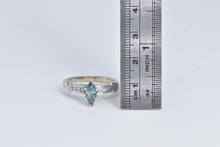 Load image into Gallery viewer, 14K 0.80 Ctw Marquise Blue Diamond Engagement Ring White Gold