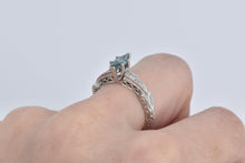 Load image into Gallery viewer, 14K 0.80 Ctw Marquise Blue Diamond Engagement Ring White Gold