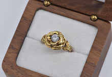 Load image into Gallery viewer, 14K 0.43 Ct Natural Diamond Rose Engagement Ring Yellow Gold