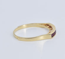 Load image into Gallery viewer, 14K 0.50 Ctw Princess Natural Ruby Wedding Band Ring Yellow Gold