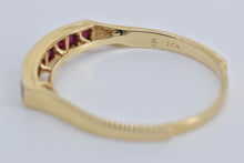 Load image into Gallery viewer, 14K 0.50 Ctw Princess Natural Ruby Wedding Band Ring Yellow Gold