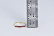 Load image into Gallery viewer, 14K 0.50 Ctw Princess Natural Ruby Wedding Band Ring Yellow Gold