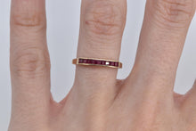 Load image into Gallery viewer, 14K 0.50 Ctw Princess Natural Ruby Wedding Band Ring Yellow Gold