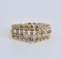 Load image into Gallery viewer, 14K 1.00 Ctw Natural Diamond Three Row Band Ring Yellow Gold